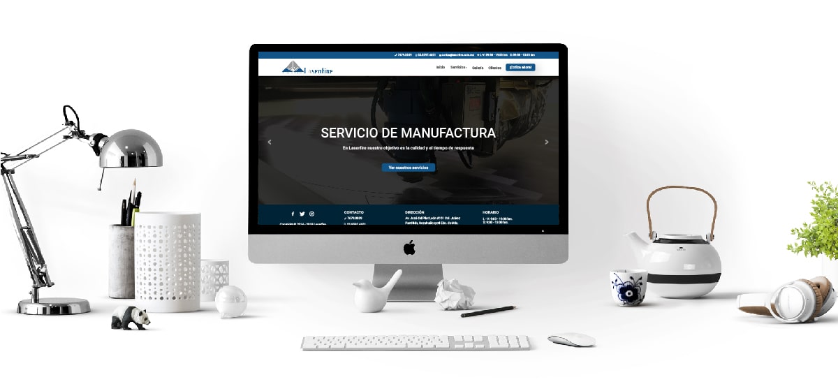 Diseño UI y desarrollo frontend para el sitio web de Laserfire